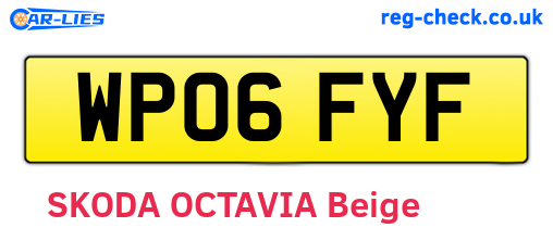 WP06FYF are the vehicle registration plates.