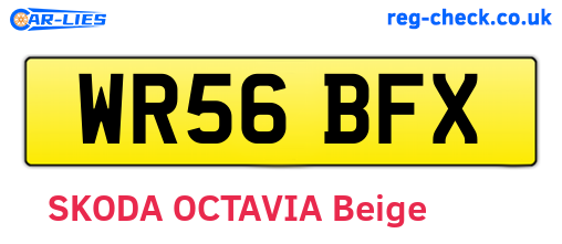 WR56BFX are the vehicle registration plates.