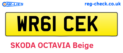 WR61CEK are the vehicle registration plates.
