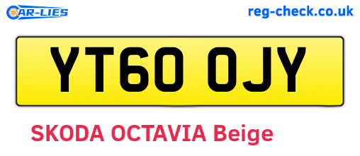 YT60OJY are the vehicle registration plates.