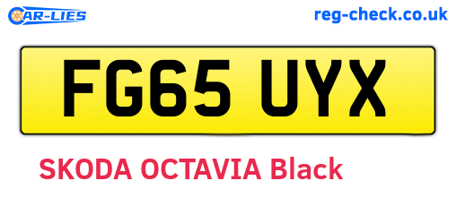 FG65UYX are the vehicle registration plates.
