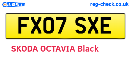 FX07SXE are the vehicle registration plates.