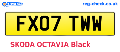 FX07TWW are the vehicle registration plates.