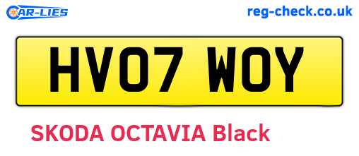 HV07WOY are the vehicle registration plates.