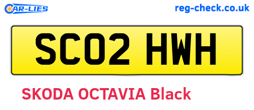 SC02HWH are the vehicle registration plates.