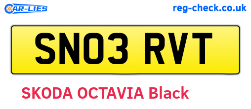 SN03RVT are the vehicle registration plates.