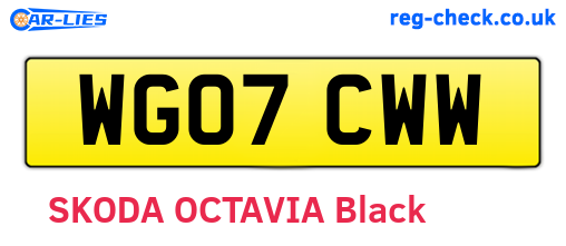 WG07CWW are the vehicle registration plates.