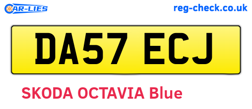 DA57ECJ are the vehicle registration plates.