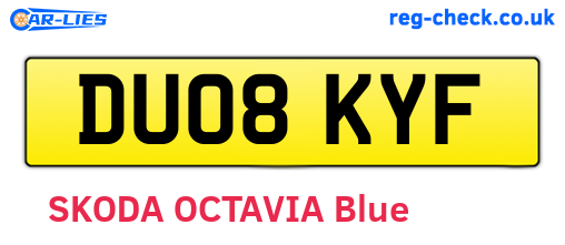 DU08KYF are the vehicle registration plates.