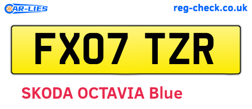 FX07TZR are the vehicle registration plates.