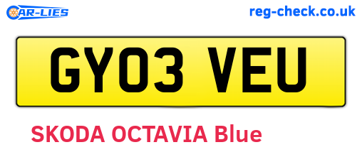 GY03VEU are the vehicle registration plates.