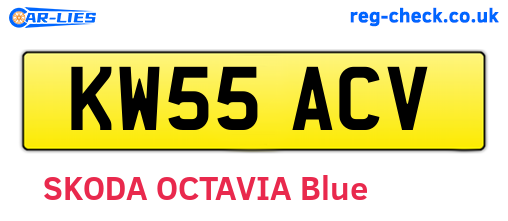 KW55ACV are the vehicle registration plates.