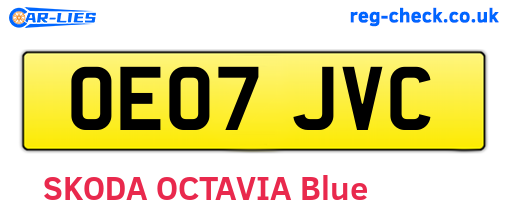 OE07JVC are the vehicle registration plates.