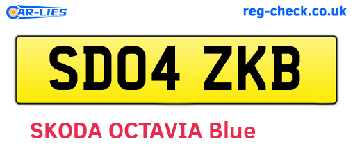 SD04ZKB are the vehicle registration plates.
