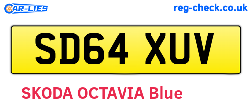 SD64XUV are the vehicle registration plates.