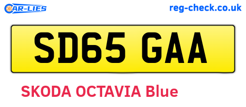 SD65GAA are the vehicle registration plates.