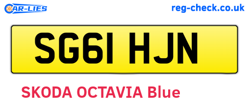 SG61HJN are the vehicle registration plates.