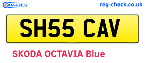 SH55CAV are the vehicle registration plates.