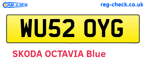 WU52OYG are the vehicle registration plates.