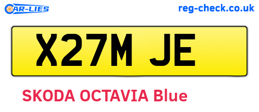 X27MJE are the vehicle registration plates.