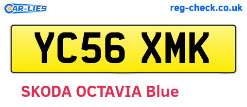 YC56XMK are the vehicle registration plates.