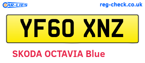 YF60XNZ are the vehicle registration plates.
