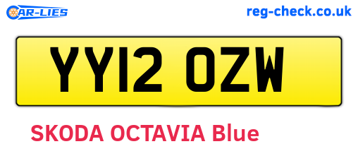 YY12OZW are the vehicle registration plates.