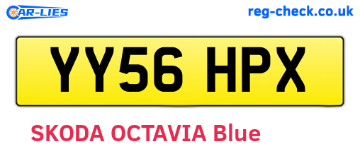YY56HPX are the vehicle registration plates.