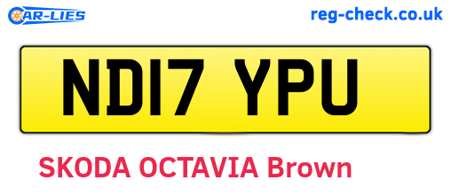 ND17YPU are the vehicle registration plates.