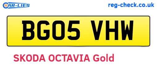 BG05VHW are the vehicle registration plates.