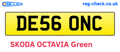 DE56ONC are the vehicle registration plates.