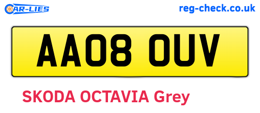 AA08OUV are the vehicle registration plates.
