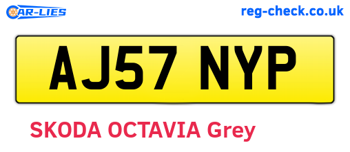 AJ57NYP are the vehicle registration plates.