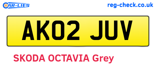 AK02JUV are the vehicle registration plates.
