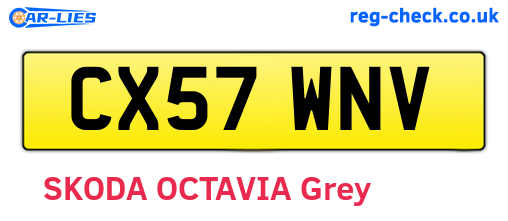 CX57WNV are the vehicle registration plates.