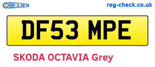 DF53MPE are the vehicle registration plates.