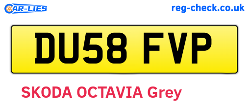 DU58FVP are the vehicle registration plates.