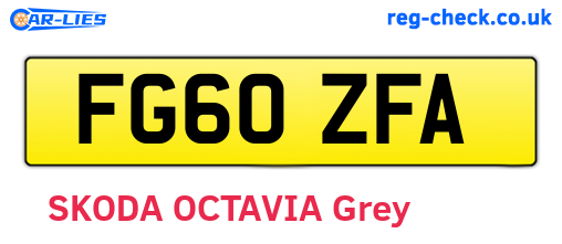 FG60ZFA are the vehicle registration plates.