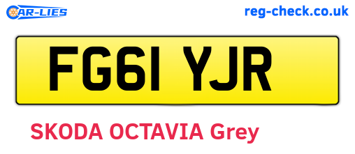 FG61YJR are the vehicle registration plates.