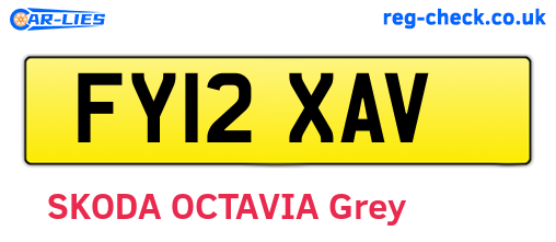 FY12XAV are the vehicle registration plates.