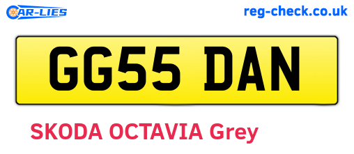 GG55DAN are the vehicle registration plates.