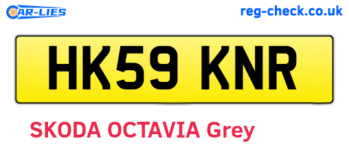 HK59KNR are the vehicle registration plates.