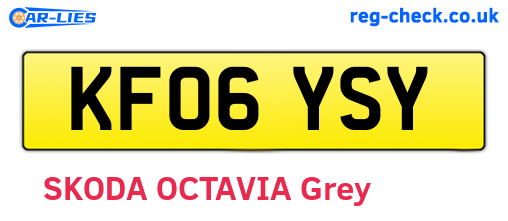 KF06YSY are the vehicle registration plates.