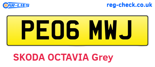 PE06MWJ are the vehicle registration plates.
