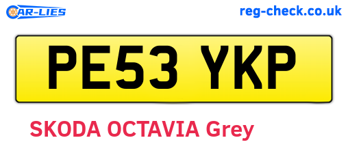 PE53YKP are the vehicle registration plates.