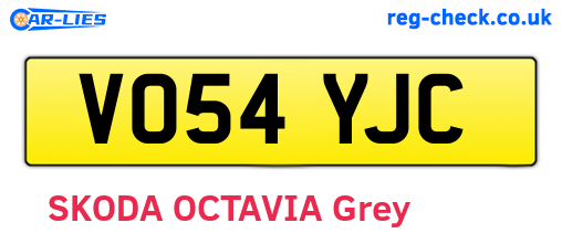 VO54YJC are the vehicle registration plates.