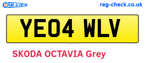 YE04WLV are the vehicle registration plates.