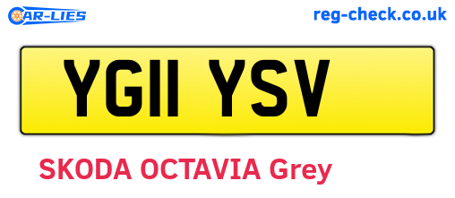 YG11YSV are the vehicle registration plates.