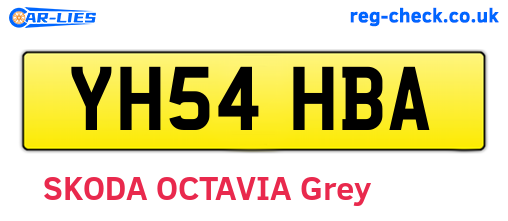 YH54HBA are the vehicle registration plates.