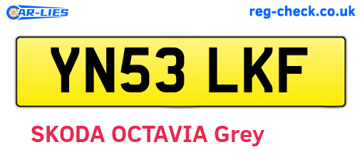 YN53LKF are the vehicle registration plates.